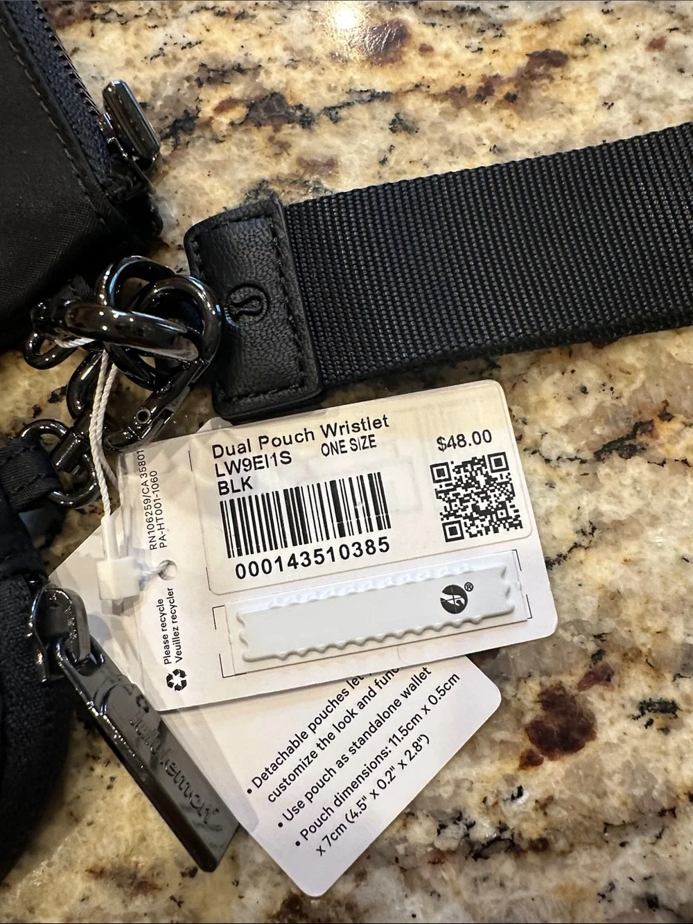 Lululemon Dual Pouch Wristlet - NWT - Black